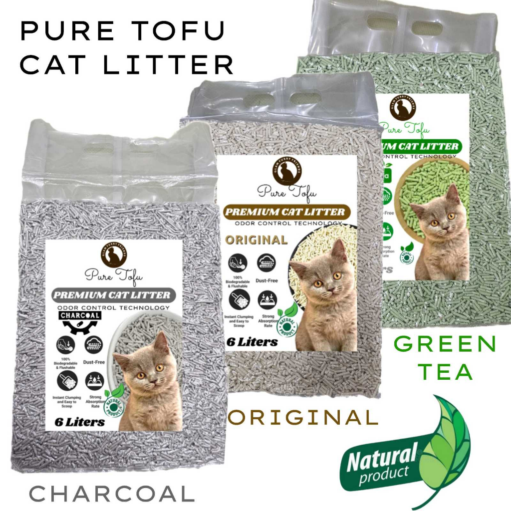 100 HIGH QUALITY PURE TOFU CAT LITTER ORIGINAL CHARCOAL GREETEA GLAMFURRYFRIENDS Shopee Philippines