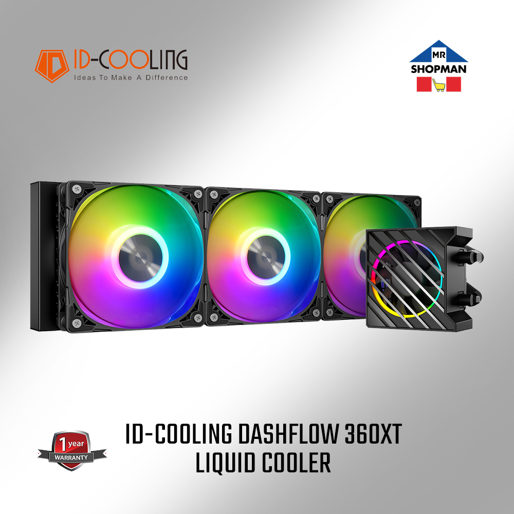 ID Cooling Dashflow 360XT Black ARGB Liquid Cooler AIO CPU Cooler ...
