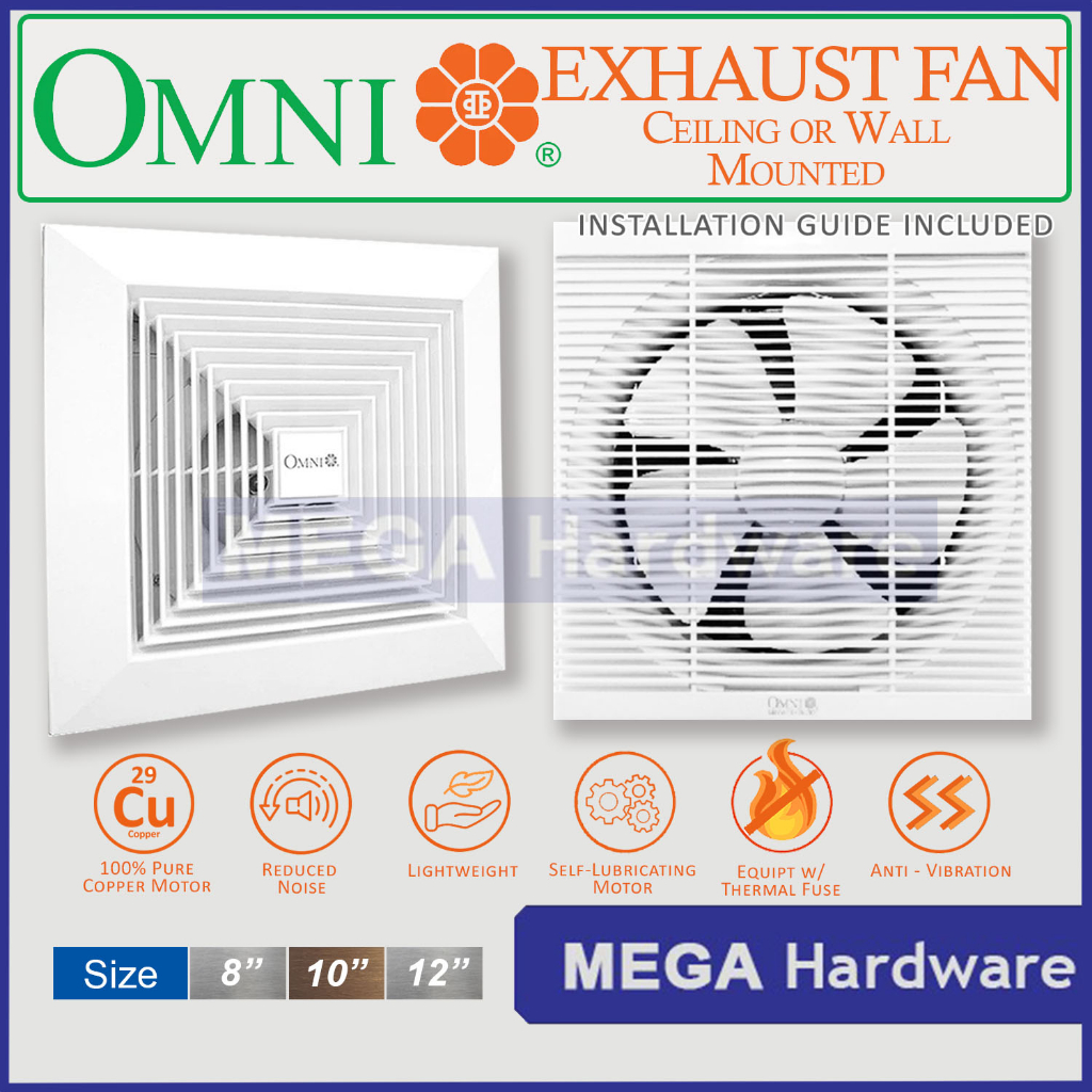 OMNI Wall Mounted / Ceiling Mounted Exhaust Fan 8, 10, 12 Shopee