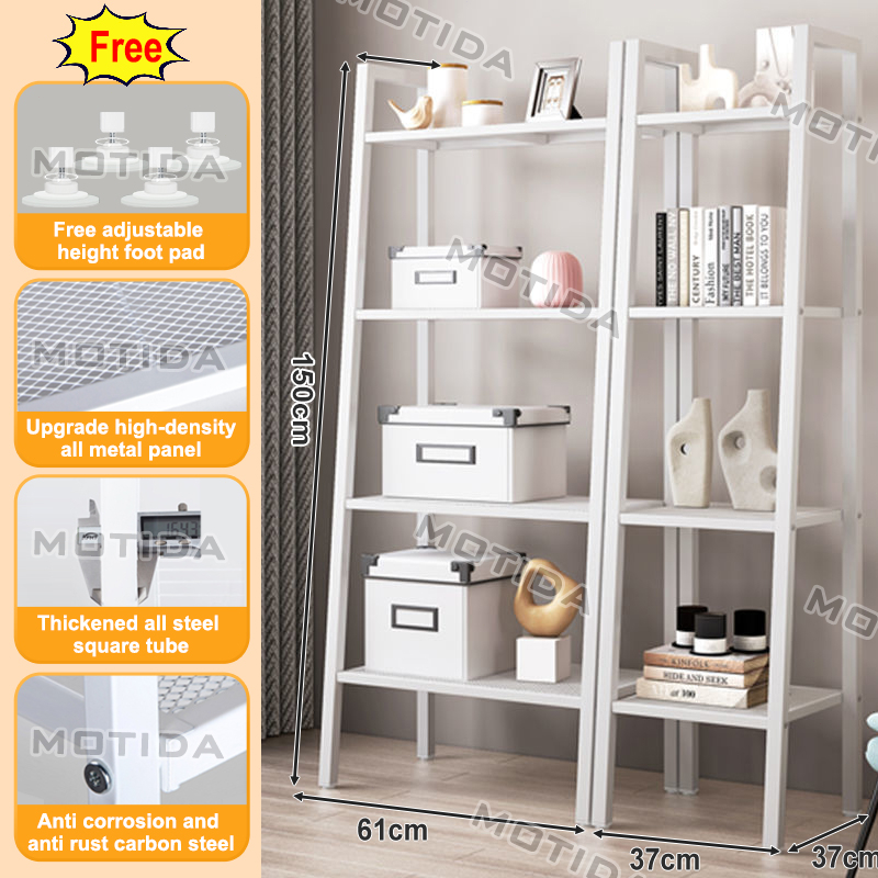 Book Shelf Metal shelf 4 Tier Storage LERBERG Style Organizer Rack ...