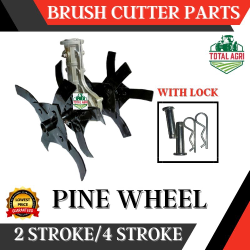 Pine Wheel Lawn Mower Tiller Attachment Brush Cutter Grass Cutter 2