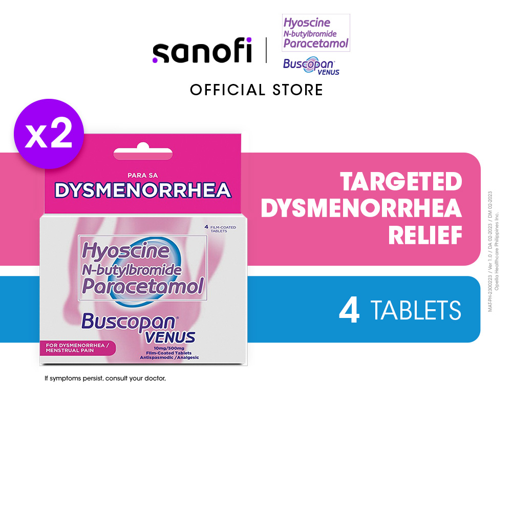 Buscopan Venus for Dysmenorrhea 4 Tablets (Bundle of 2) Shopee