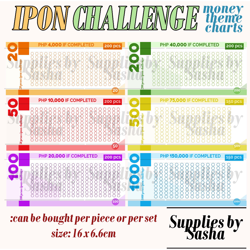 PESO BILLS IPON CHALLENGE CHART (printed money themed ipon challenge
