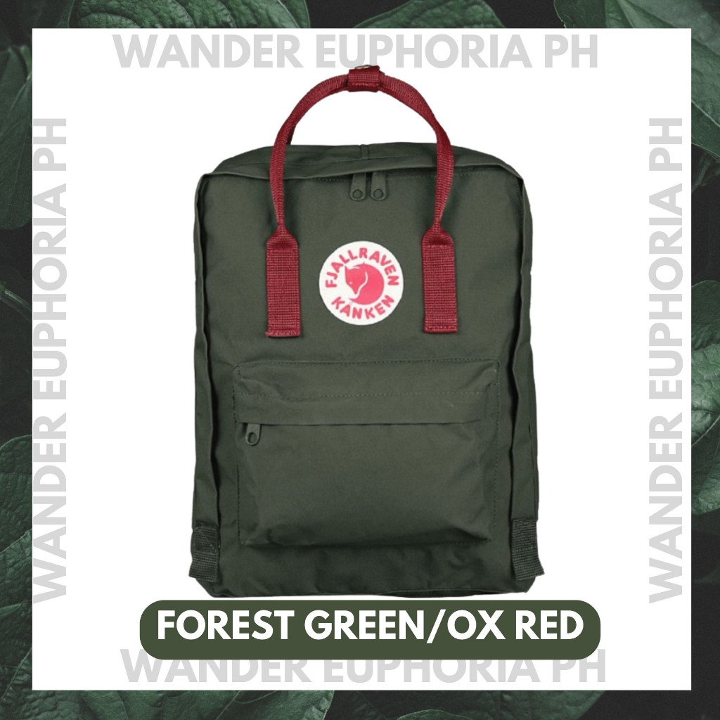 Fjallraven Kanken Backpack in FOREST GREEN OX RED BIG MINI CLASSIC Size Shopee Philippines