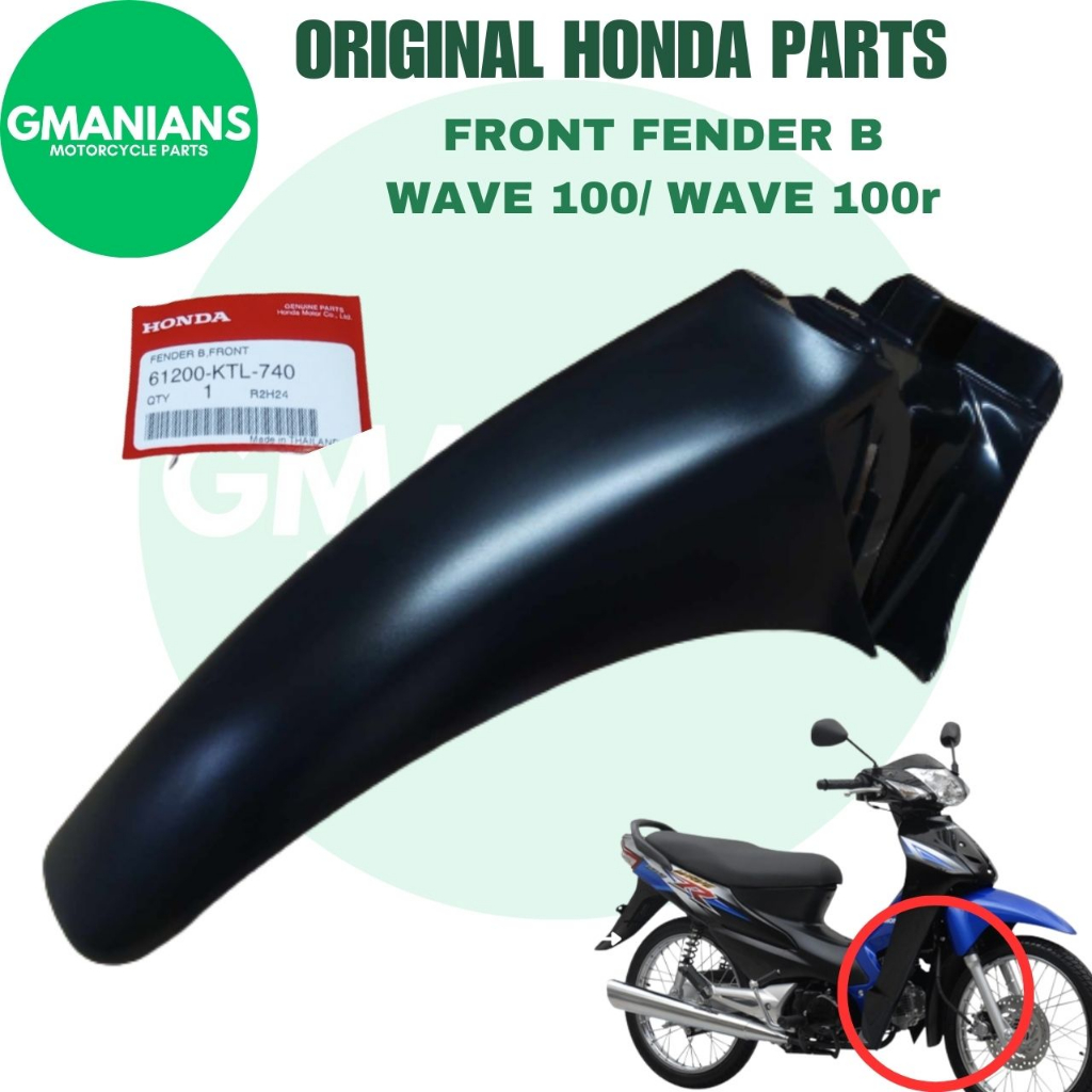 GENUINE FRONT FENDER B/ BACK WAVE 100/ WAVE 100R 61200-KTL-740 | Shopee ...