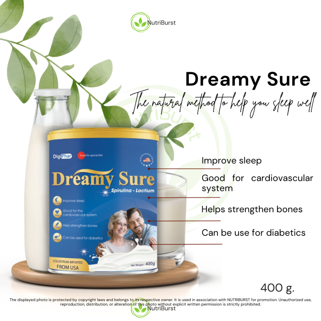 Dreamy Sure Spirulina Lactium Milk 400g for Sleep Well Insomnia and