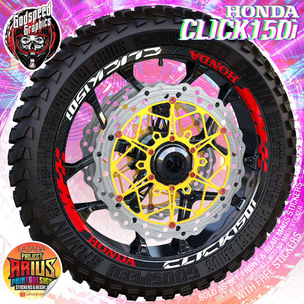 Mags Sticker for Honda Click 150i (Set: Harap at Likod 4 Sides ...