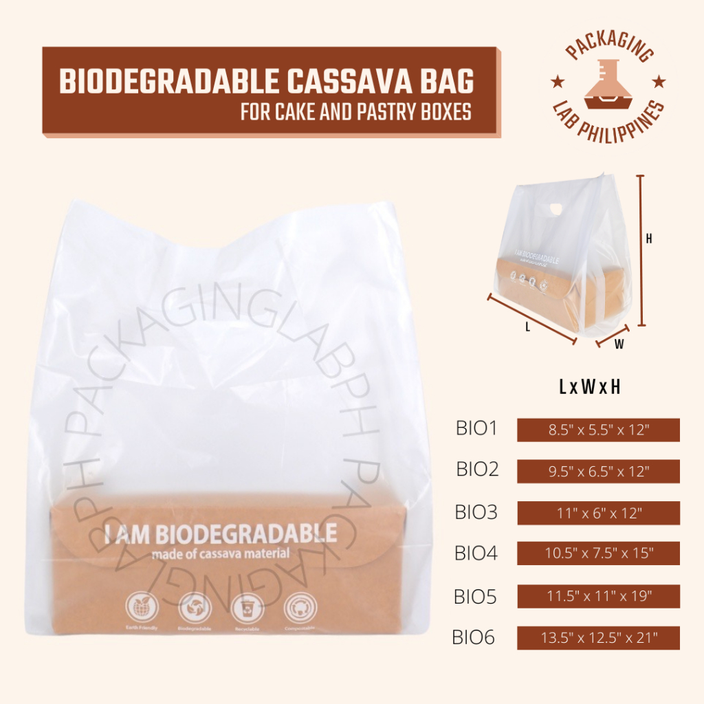 [100pcs] Biodegradable Plastic Bags for Cake Box and Pastry Box (Wide ...