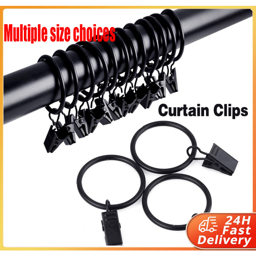 5pcs Curtain Clips with Hook Window Shower Curtain Rod Clip Rings(3.5 ...