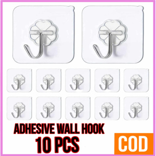 10 Pairs Strong Sticky Hung Double Sided Patch Hook Buckle Transparent  Adhesive Wall Hooks Cup Sucker