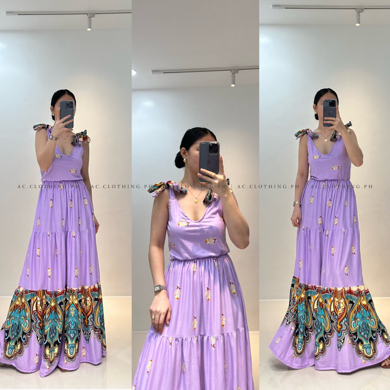 LUCY TIE KNOT STRAP MAXI DRESS Shopee Philippines