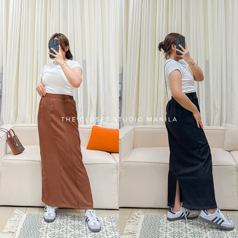 SHIVA — Twill Gartered Maxi Skirt | Shopee Philippines