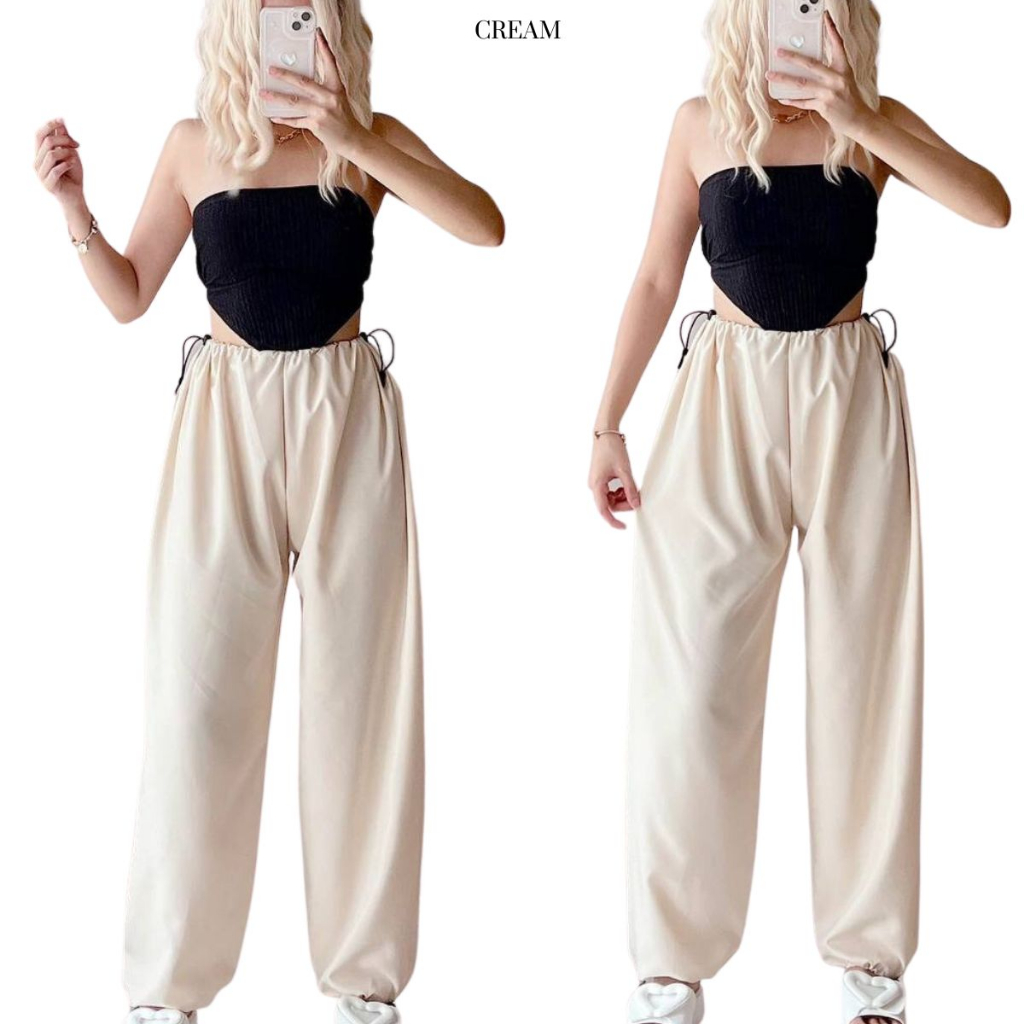 The New TrendStreetwear Parachute Adjustable Baggy Jogger Pants Plain