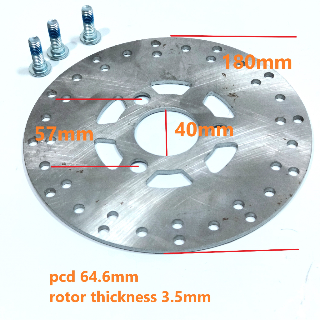 Ebike Rotor Disc Brake 3 Holes With 180mm Diameter At 40mm Center Hole Replacement Disc