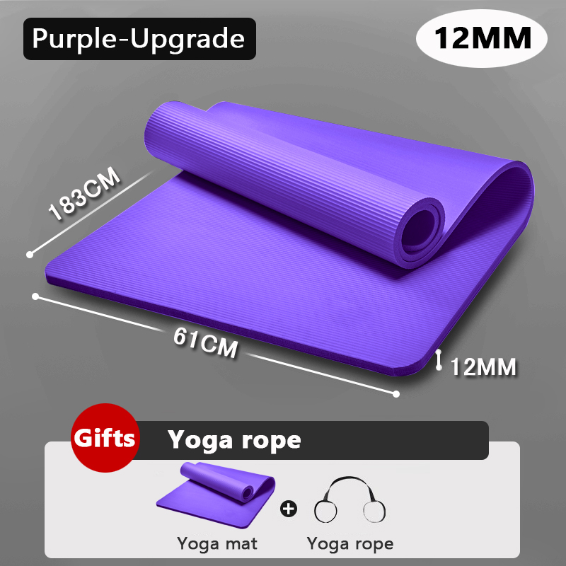 Olyhealth 12MM Mat Yoga Mat Exercise Mat With Carrying Strap（Large SIZE