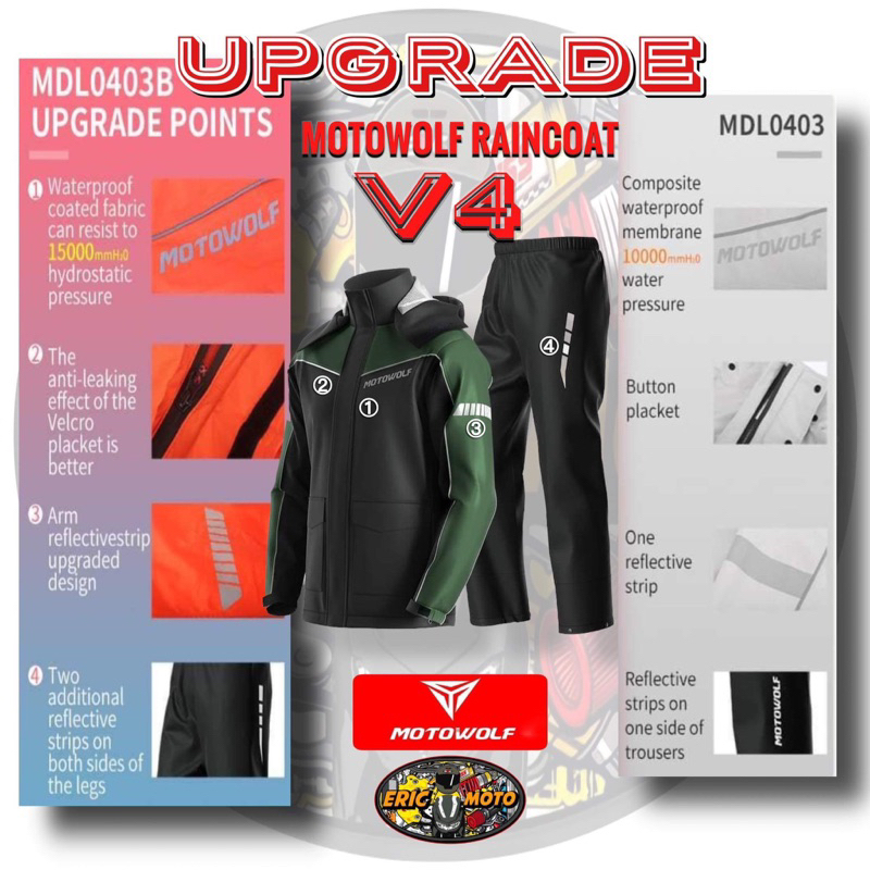 Motowolf Raincoat Version 3 & 4 0403B ORIGINAL | Shopee Philippines