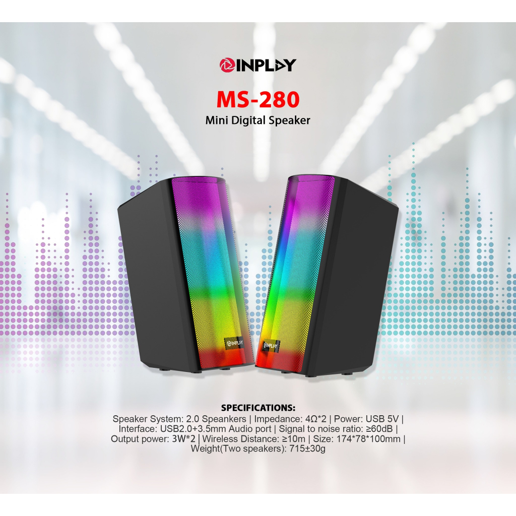 INPLAY MS-280 MINI RGB PC BLUETOOTH SPEAKER | Shopee Philippines