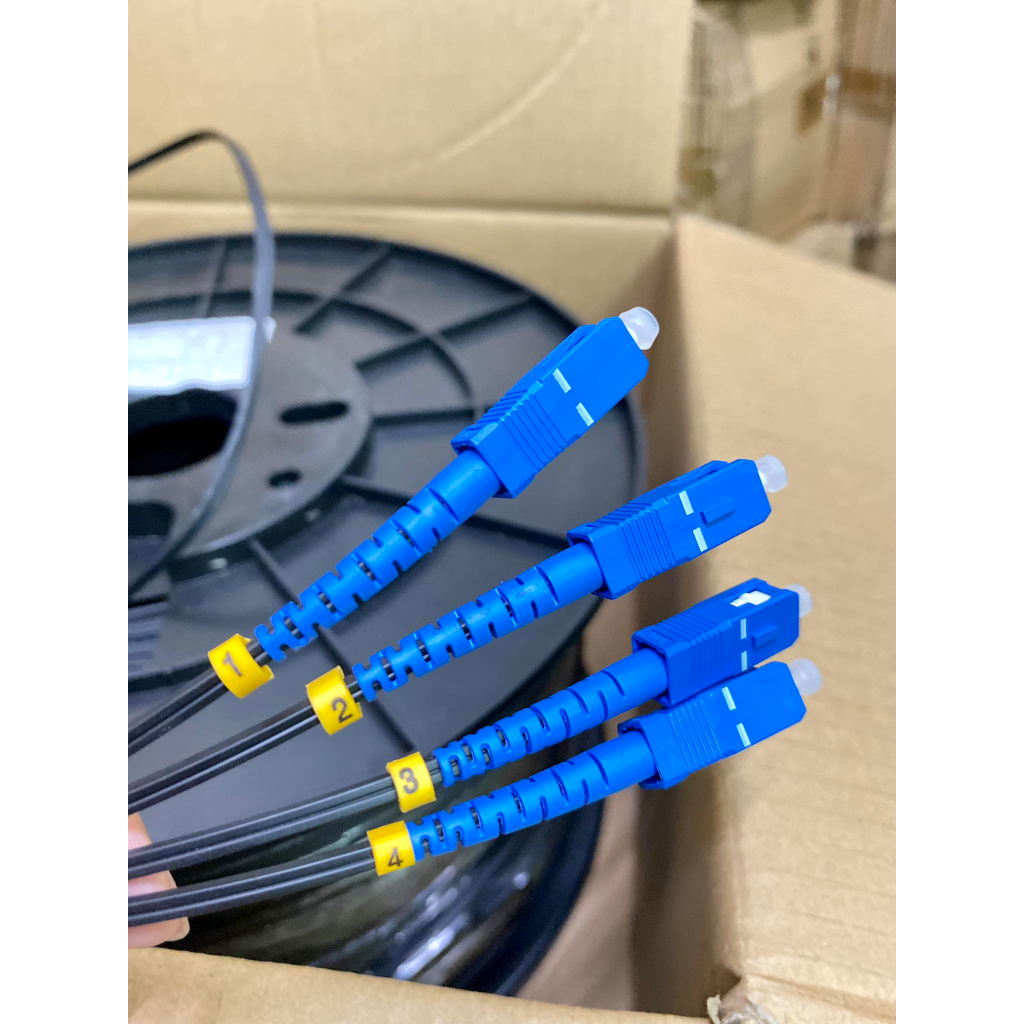 PREMAKE WITH SC/UPC-SC UPC CONNECTOR FTTH FIBER CABLE 4 CORE 1,000 ...