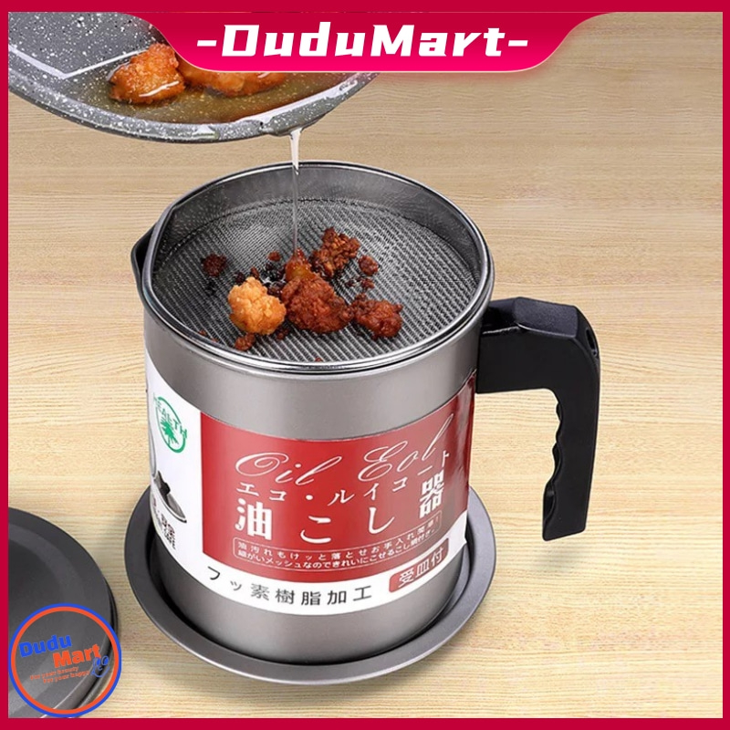 1.4L Stainless Steel Oil Container with Strainer Tray Healthy Kitchen ...