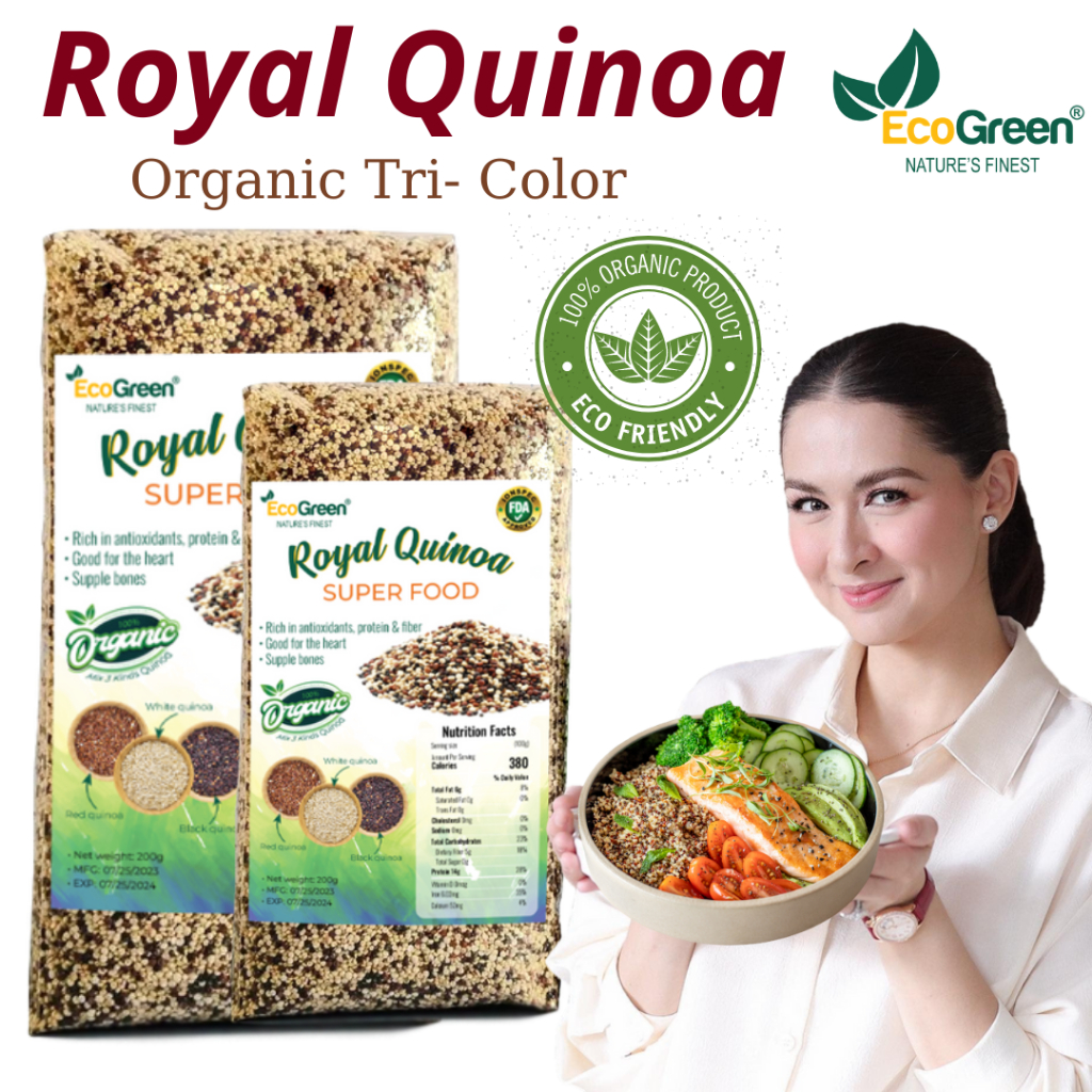 Royal Quinoa By Eco Green Organic Quinoa Tri Colors Mix Red White Black