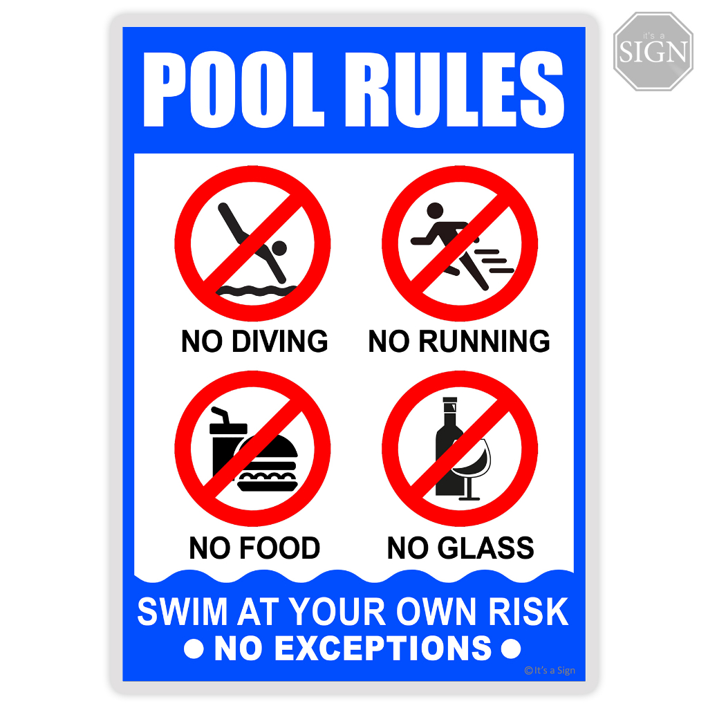 Pool Rules Swimming Sign - Laminated Signage - A4 / A3 Size | Shopee ...