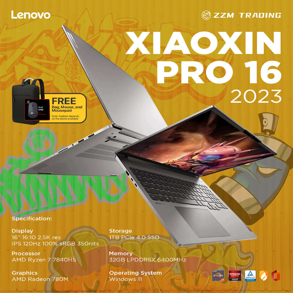 Lenovo Xiaoxin Pro 16 2023 AMD Ryzen 7 Radeon GPU 16" 2.5Kres 120Hz ...