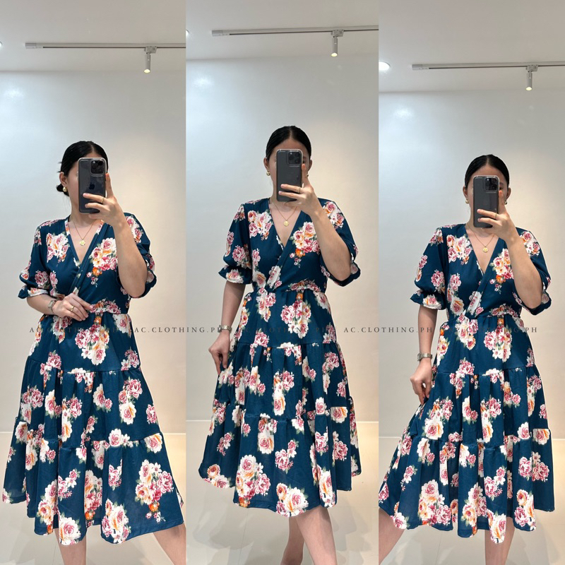 AILEEN FLORAL PRINTED RUFFLED PUFF SLEEVE | Shopee Philippines