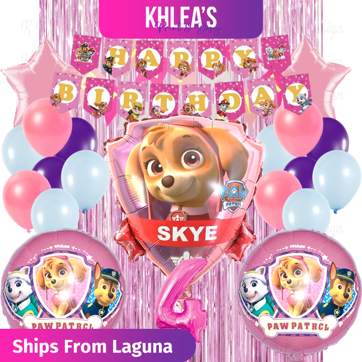 Skye Paw Patrol Birthday Theme Party Balloon Set Shopee Philippines