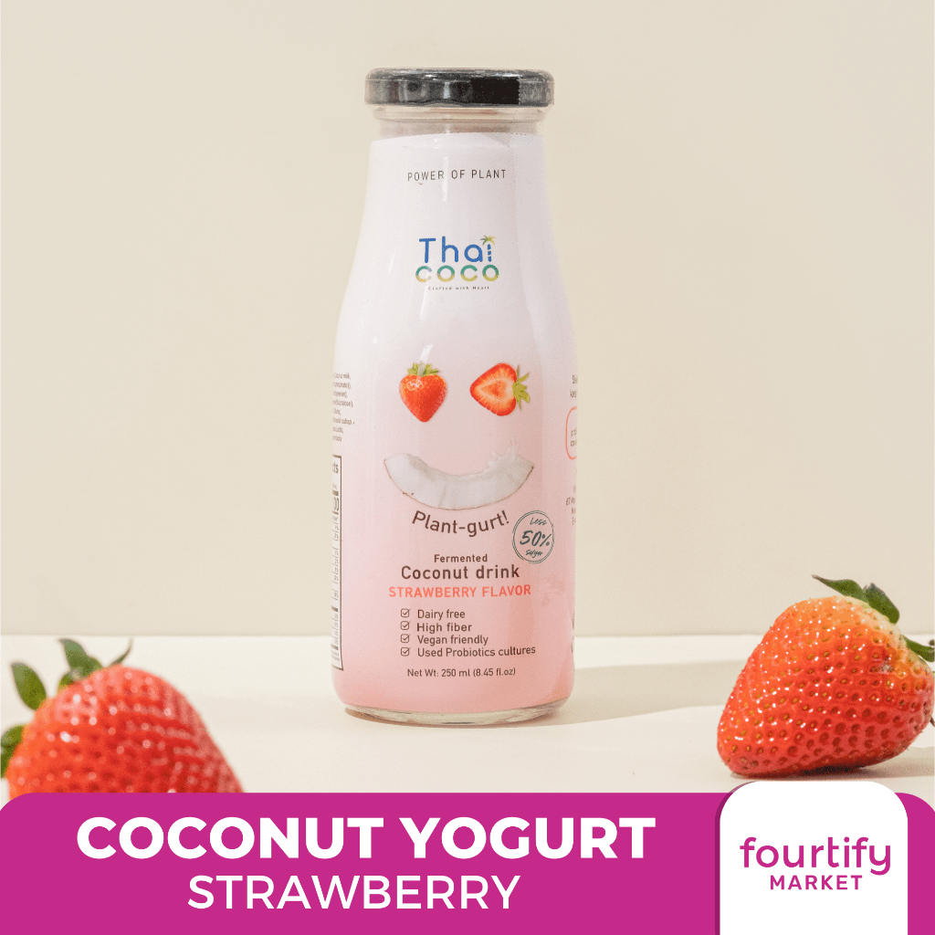 Thai Coco PlantGurt Coconut Yogurt Drink Strawberry 250ml Shopee