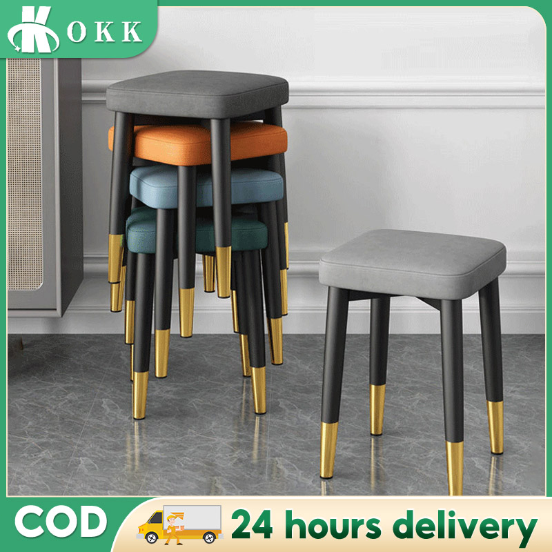 Stools can be stacked, square stools, wooden benches,round stools