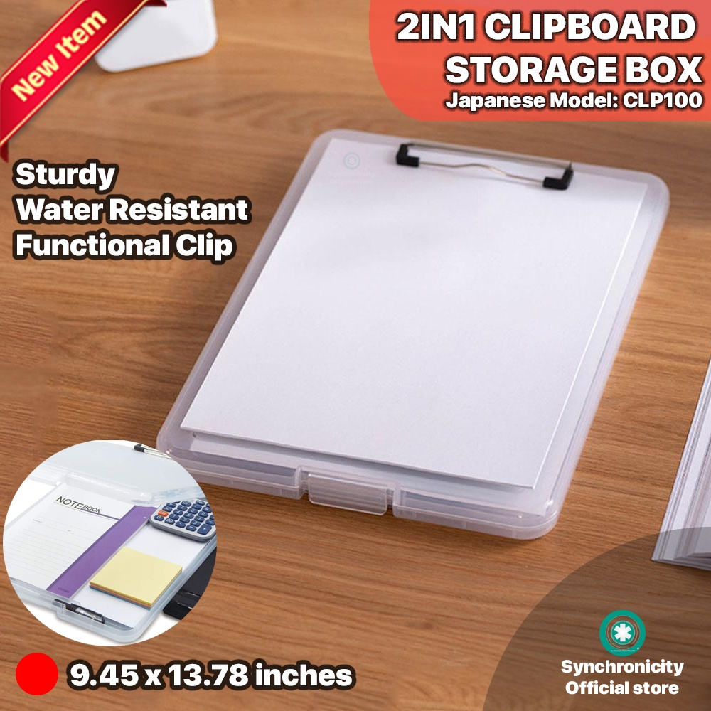 CLP100 Clipboard Storage Box Transparent Plastic Storage Clip board