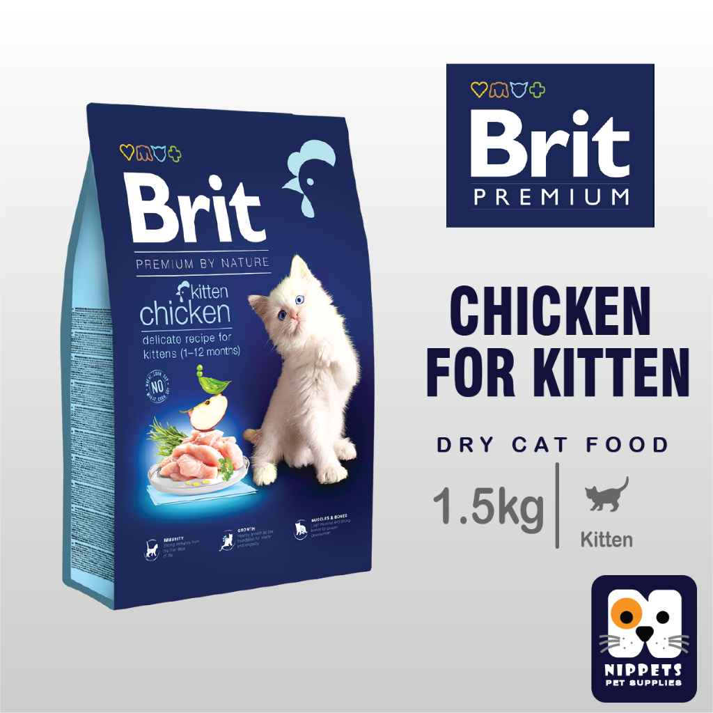 BRIT Premium By Nature Chicken For Kitten Cat Dry Food 1.5kg | Shopee ...