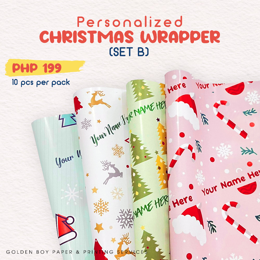 10pcs Personalized Christmas Gift Wrapper (SET B) | Shopee Philippines