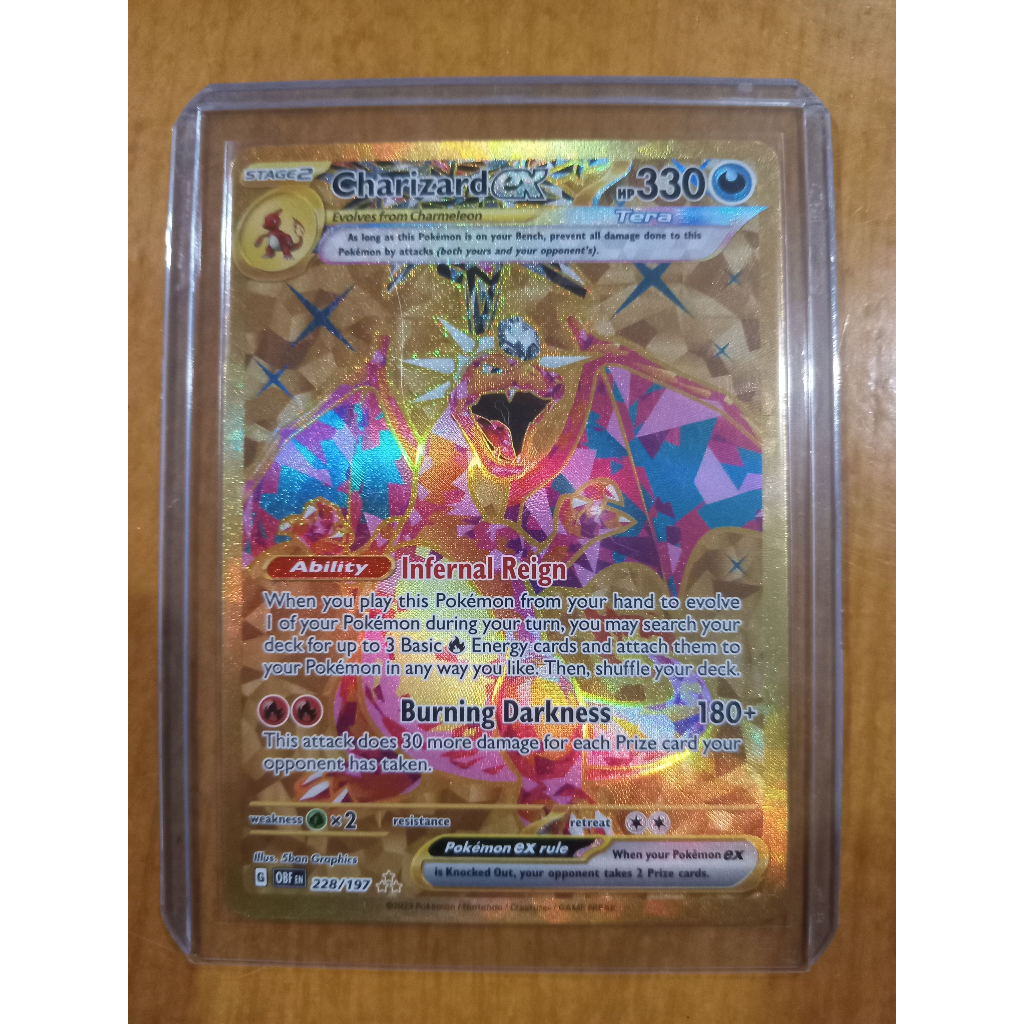 Charizard Ex - 228 197 - Gold Secret Rare Pokemon Tcg Standard English 