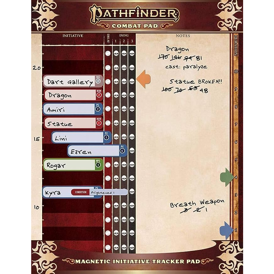 Initiative Tracker - Pathfinder Combat Pad Magnetic / PATHFINDER ...