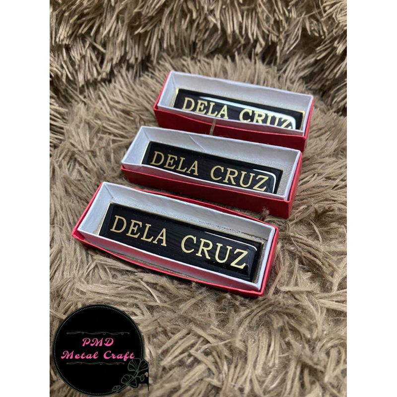 Personalized Nameplates (Gold Lettering Black Background) | Shopee ...