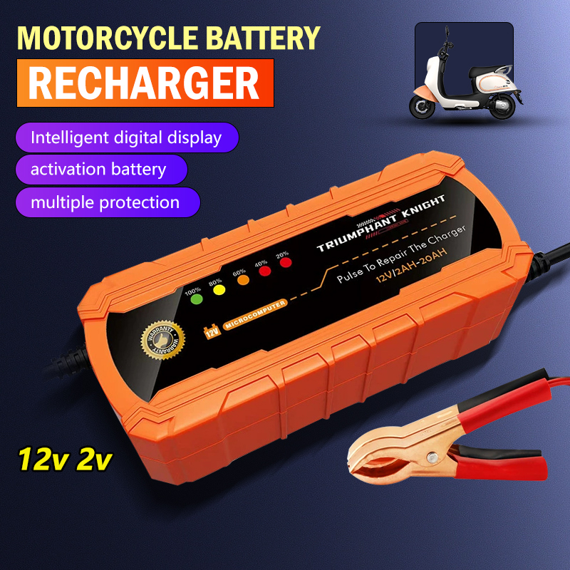 Motorcycle Battery Charger 12V 2A Automatic Maintainer Trickle Car