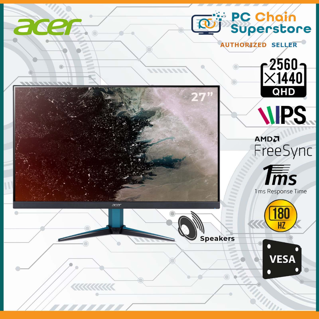 Acer Nitro VG271U M3bmiipx Gaming Monitor - 27" 2K WQHD IPS | 180Hz OC ...