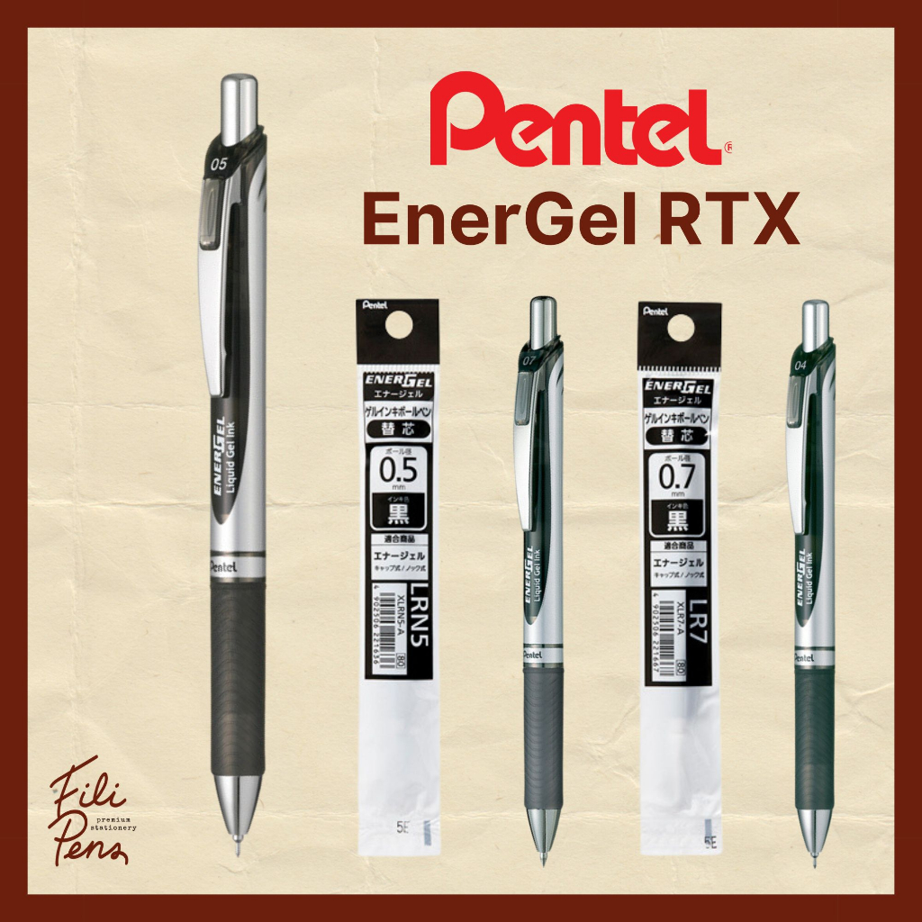 Pentel EnerGel RTX Retractable Gel Ink Ballpoint Pen Black Ink 0