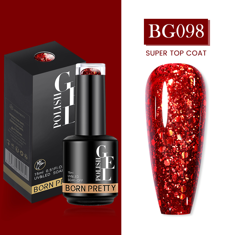 【COD Local Shipping】BORN PRETTY 15ml Gel Nail Polish Glitter Coffee Brown Nude Color Gel Polish