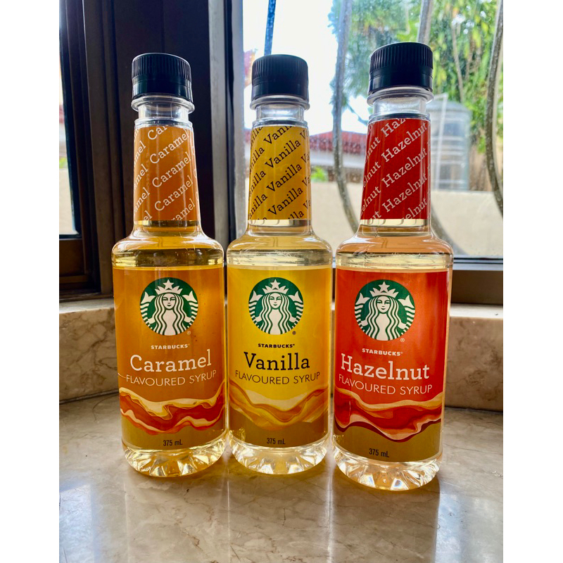 Starbucks Coffee Syrups 375ml (Vanilla Caramel Hazelnut) Shopee