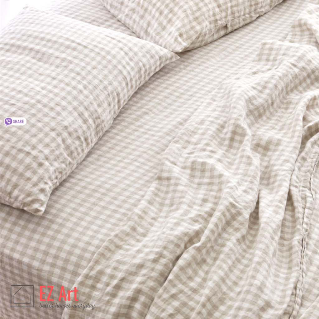 Korean Pillowcase Checkered gingham pillow case Canadian bed sheet