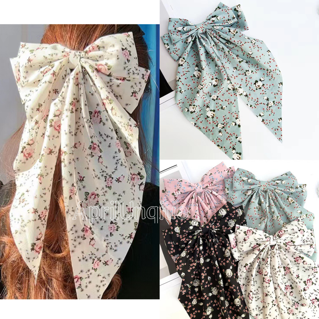 Korean Style Bow Floral Bowknot Hair Clip Silk Hair Pin Hair ...