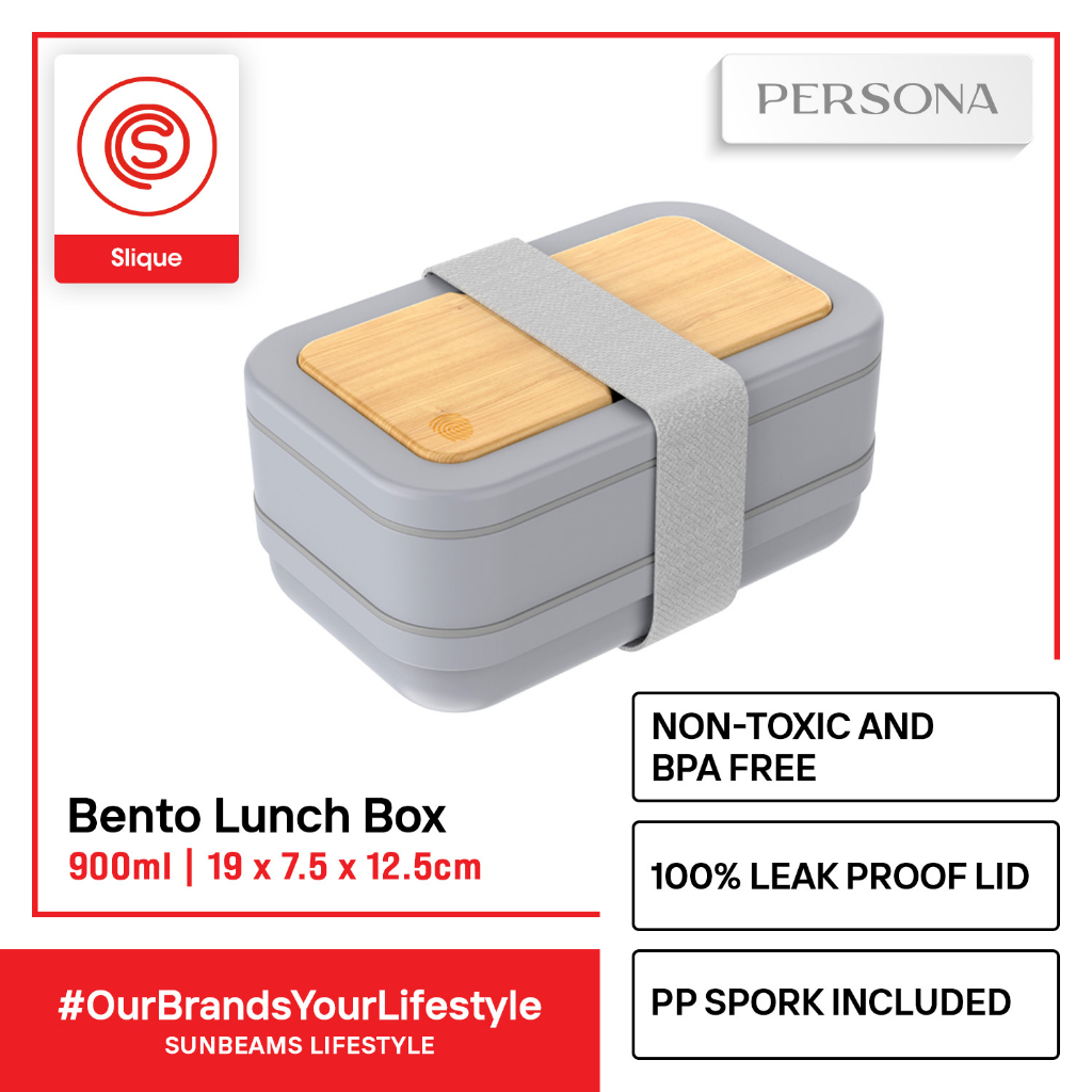 SLIQUE Persona Lunch box w/PP Spork Included Compartment 900ml BPA