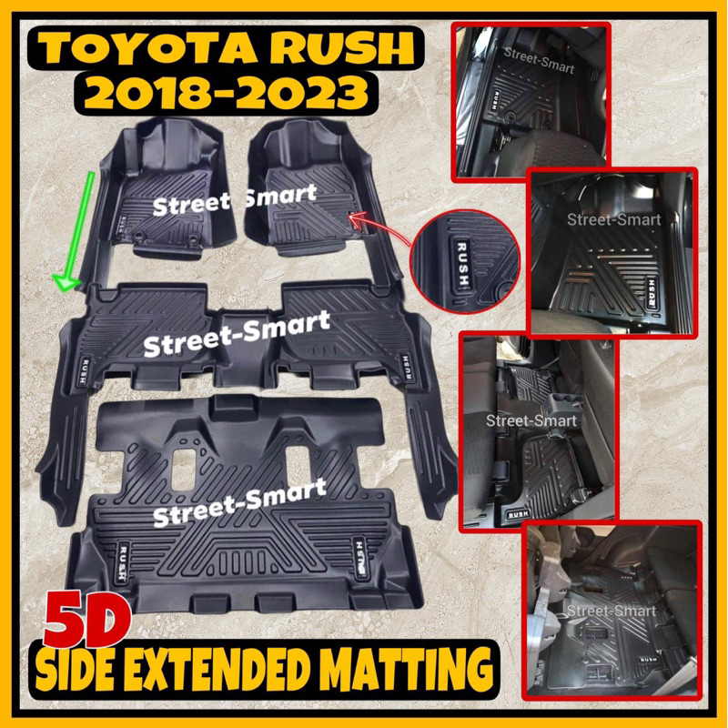 TOYOTA RUSH 20182023 5D EXTENDED SIDE DEEP DISH MATTING Shopee