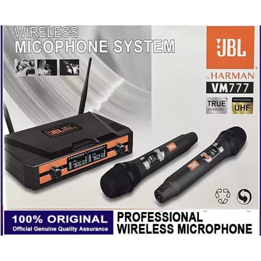 JBL VM 777 Wireless Microphone With FREE 2 Mic Foam Adjustable Professional For Videoke Tested