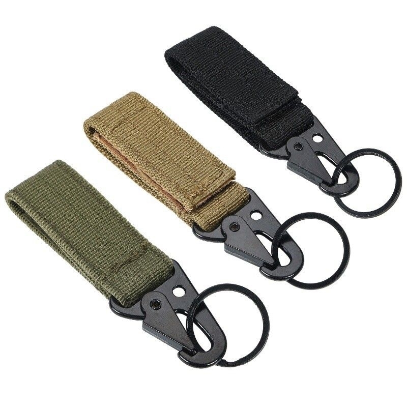 Tactical MOLLE Quick Release Keychain Keyfob Carabiner Hook Shopee