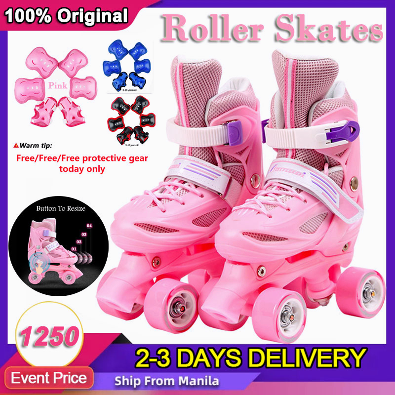 The New Roller Skates Adjustable Double Row Skate Roller 4 Wheel Roller ...