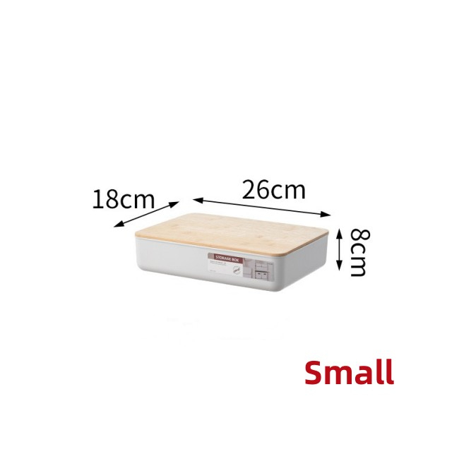 Multisize White Simple Storage Box, Bamboo Lid Storage Box Shopee