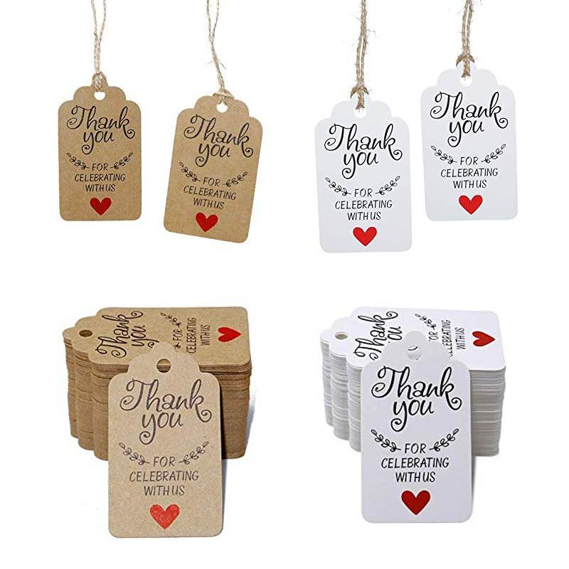 100pcs tags w/ 20mtrs twine, Thank you tag, Gift Tags, Souvenir tags ...